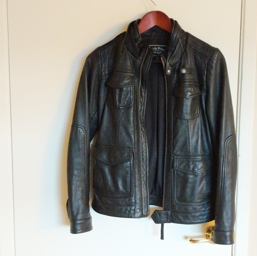Lucky Brand Jacket Leather XS Black